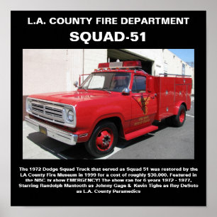 Poster L.A. County Fire Dept Squad-51 Imprimer