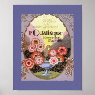 Poster l étiquette de parfum d'Odalisque