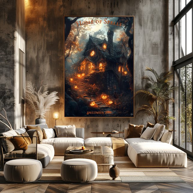 Poster L’Halloween de la sorcière avec des fissures (Créateur téléchargé)