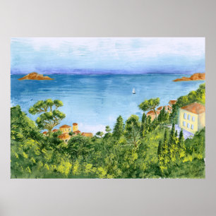 Poster La Baie de Marseille, France - tirage encadré