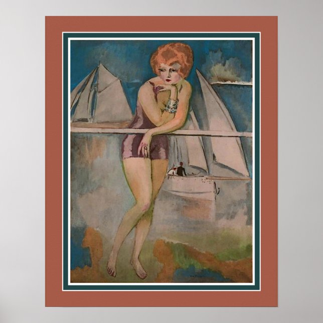 Poster La Baigneuse, Deauville ca 1920 (Devant)