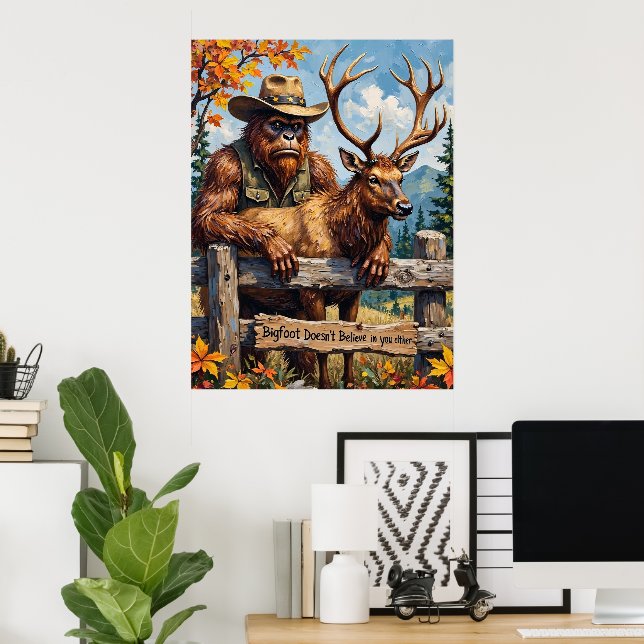Poster La barrière du croyant L'automne de Bigfoot (Bureau à domicile)