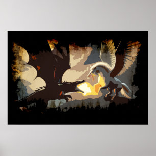 Poster La bataille commence - Dragon contre Pégase