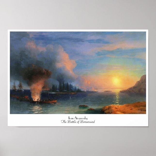Poster La bataille de Bomarsund Ivan Aivazovsky (Devant)