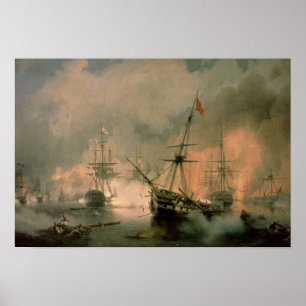 Poster La bataille de Navarino, le 20 octobre 1827, 1846