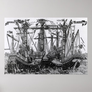 Poster La bataille de Zonchio en 1499