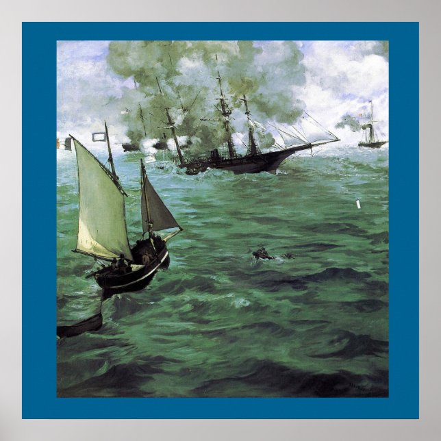 Poster La bataille du Kearsarge et de l'Alabama (Devant)