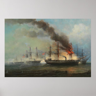 Poster La bataille maritime à Helgoland le 9 mai 1864