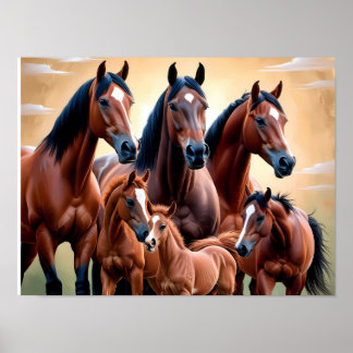 Poster La beauté des chevaux américains
