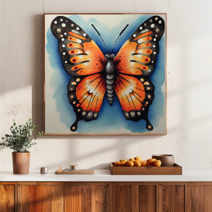 Poster La beauté du papillon de la nature