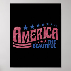 Poster La belle 4 juillet rétro Vintage américaine