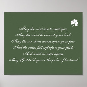 Poster La Bénédiction Irlandaise Peut Monter La Route Pou