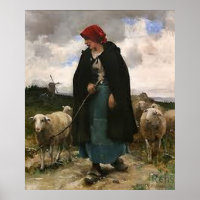 "La Bergère"~Poster Collie Bordure