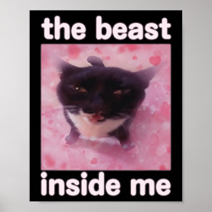 Poster La Bête Dans Moi Drôle Mat Mème Don Pour Les Homme
