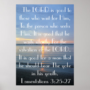 Poster La Bible aux jeunes Lamentations 3:25-27
