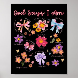 Poster La Bible Chrétienne Verse Dieu Dire Je Suis Femmes