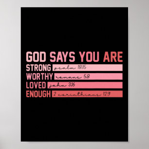 Poster La Bible Chrétienne Verse Dieu Dit Que Vous Êtes V