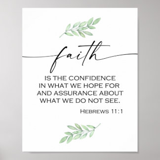 Poster La Bible de Foi Verse des Hébreux 11:1