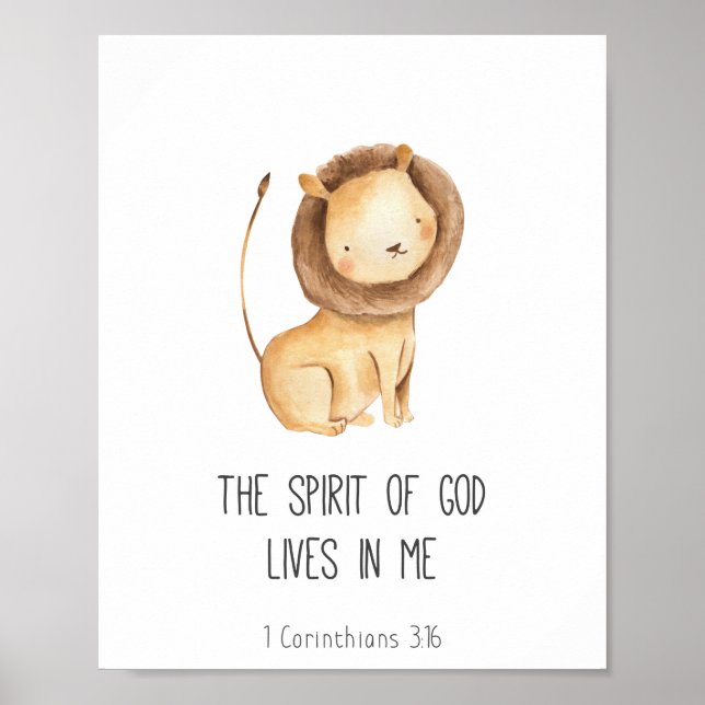Poster La Bible Enfant Verse L'Esprit de Dieu vit en moi (Devant)