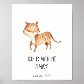 Poster La Bible Enfante Verse Dieu est avec moi toujours