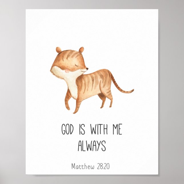 Poster La Bible Enfante Verse Dieu est avec moi toujours (Devant)