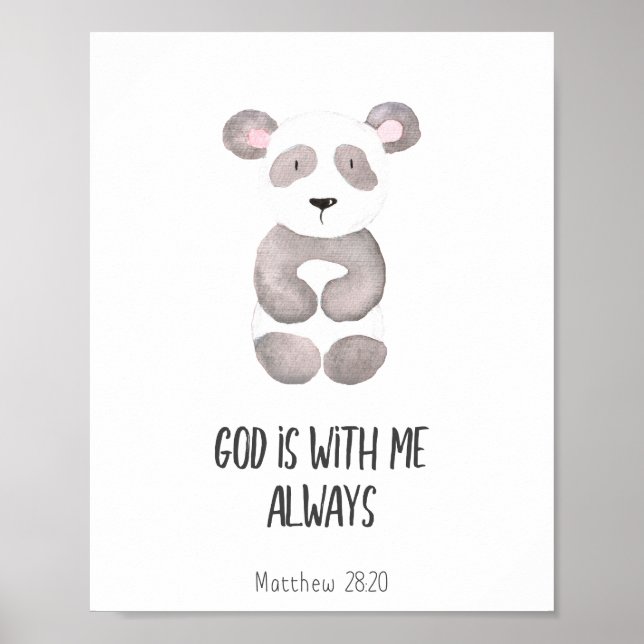 Poster La Bible Enfante Verse Dieu est avec moi toujours (Devant)