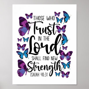 Poster La Bible Verse Ceux Qui Ont Confiance Dans Le Seig