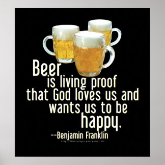 Poster La bière est la preuve (Franklin)