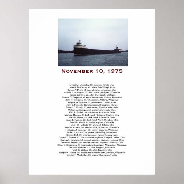 Poster La boîte-cadeau avec les noms de l'équipage de l'E (Devant)