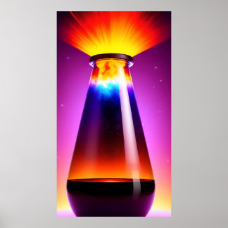 Poster La Bouteille Magique | Lampe à lave | Dégradé | AI