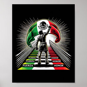 Poster La boxe mexicaine Fuerza Honor Spirit