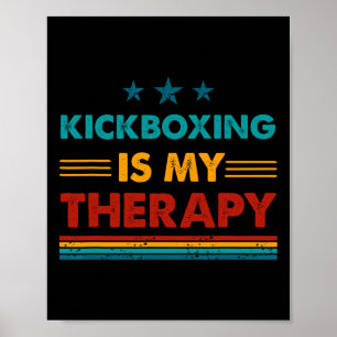 Poster La boxe thaïlandaise est ma thérapie Drôle Boxe th