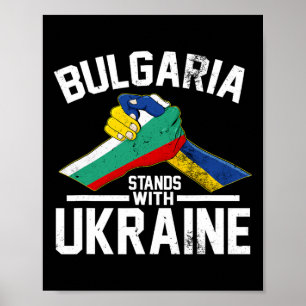 Poster La Bulgarie Soutient L'Ukraine Ukrainien Bulgare F