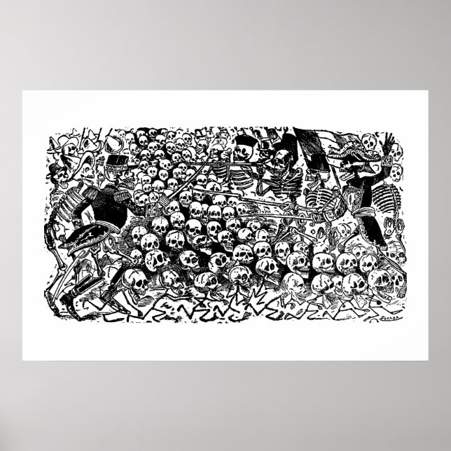 Poster La Calavera Revuelta par José Guadalupe Posada (Devant)