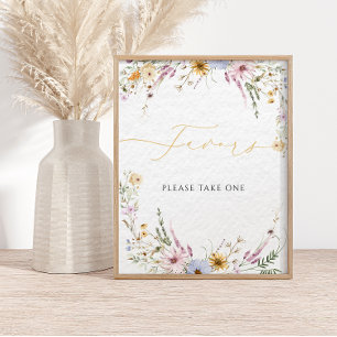 Poster La calligraphie moderne fleur sauvage favorise