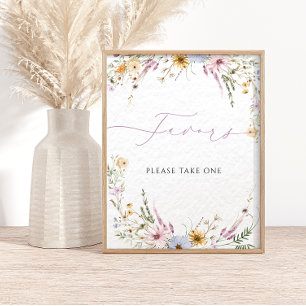 Poster La calligraphie moderne fleur sauvage favorise