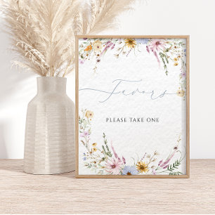 Poster La calligraphie moderne fleur sauvage favorise