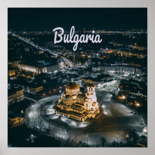 Poster La capitale bulgare Sofia Alexandre Nevsky Cathédr