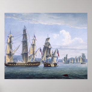 Poster La capture de Le Sparviere le 3 mai 1810, engr