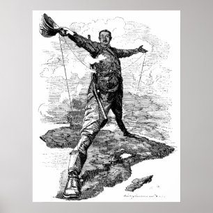 Poster La caricature de colosse de Rhodes par Edouard