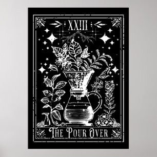 Poster La carte de tarot de la café en versement