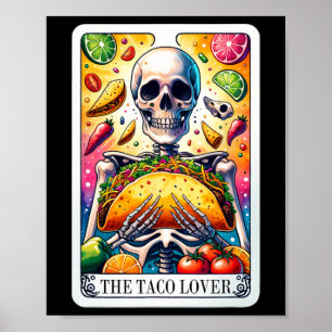 Poster La carte de tarot de la fete du taco mardi Cinco D