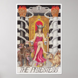 Poster La carte de tarot de la Prêtresse