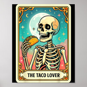 Poster La carte de tarot de l'amoureux de tacos 