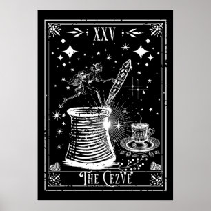 Poster La carte de tarot du café turc Cezve