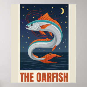 Poster La carte de tarot du poisson-sabre Lune croissante