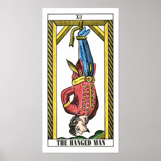 Poster La carte de tarot homme pendu (Devant)