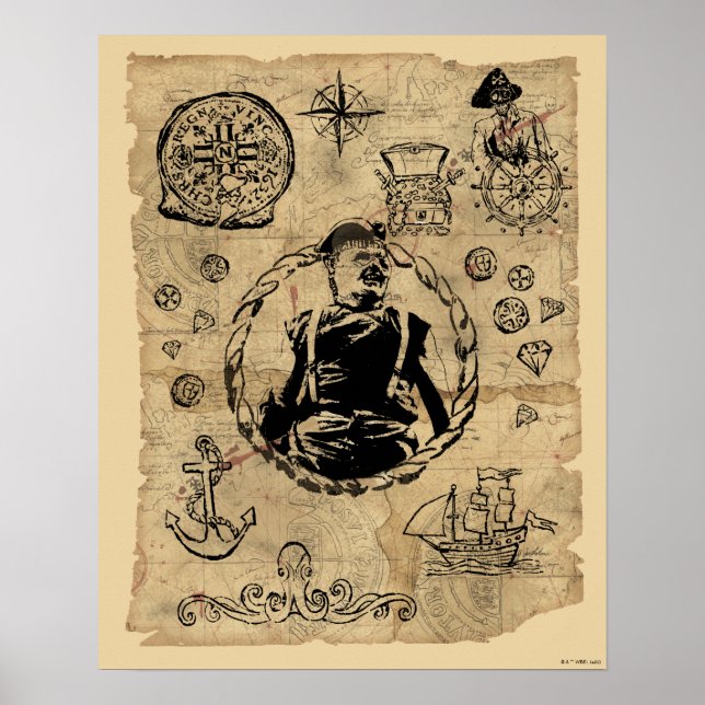 Poster La carte des bijoux au trésor des Goonies (Devant)