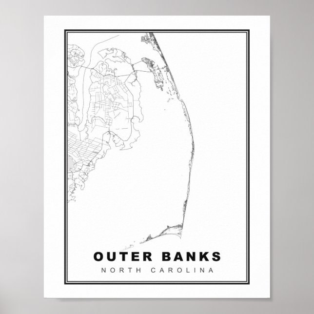 Poster La carte des Outer Banks (Devant)