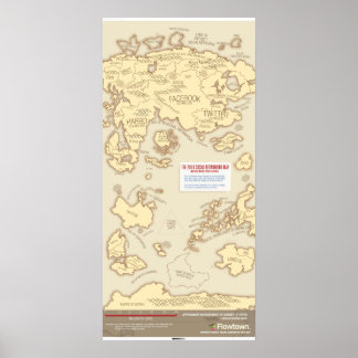 Poster La carte des réseaux sociaux 2010